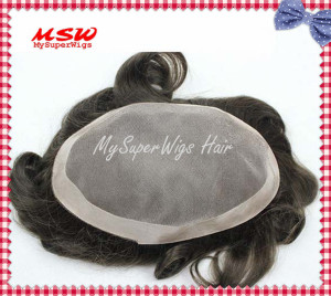 Conventional Base Hand Knotted Human Hairpiece