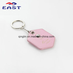 Custom Long-Link Chain Pink Leather Key Chain