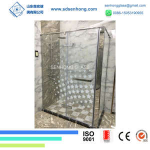 Decoration Clear Tempered Frameless Heat Soaked Glass Shower Door