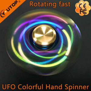 Popular Rainbow UFO Fidget Spinner with Long Rotating